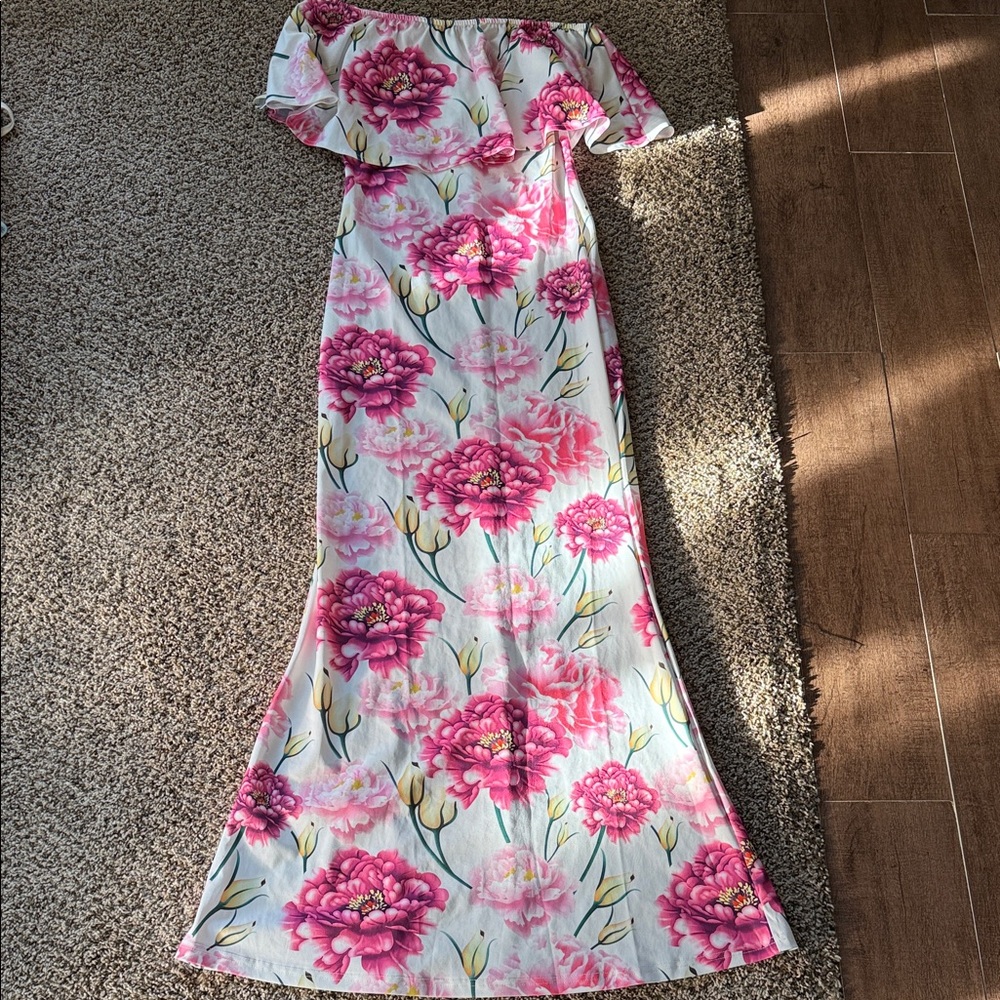 Floral Pink Maxi Dress